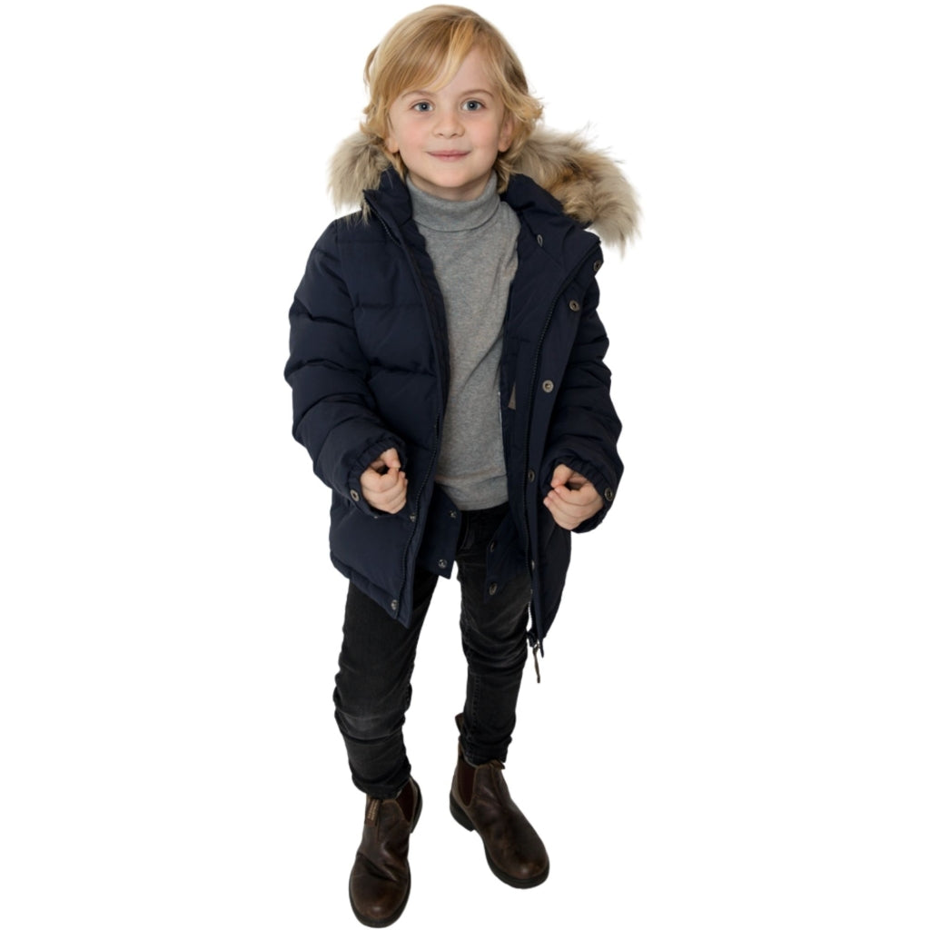 VER de TERRE Vinter dunjakke med pels Dunjakke med pels 600 Navy