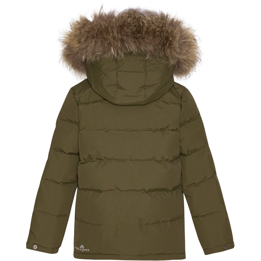 VER de TERRE Vinter dunjakke med pels Dunjakke med pels 871 Dark olive