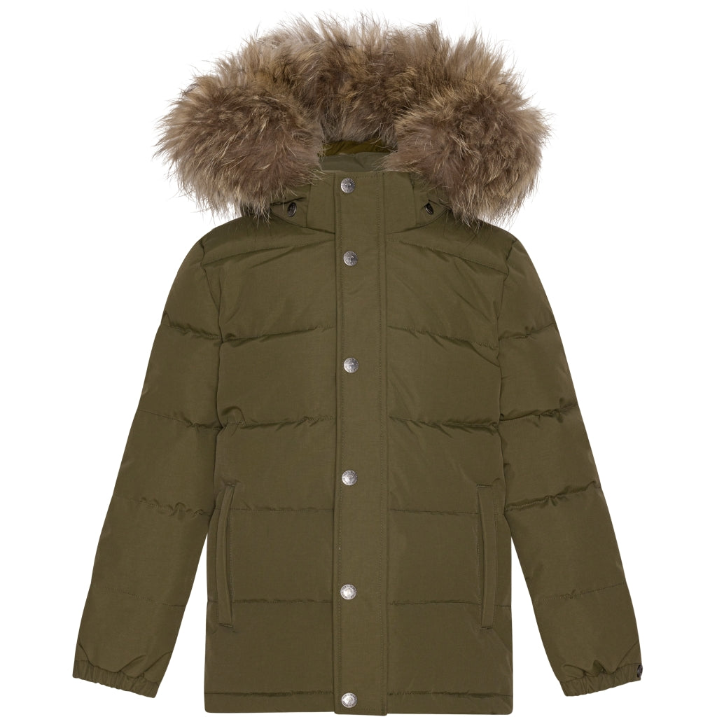 VER de TERRE Vinter dunjakke med pels Jakke 871 Dark olive