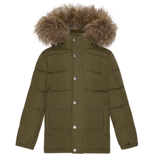 VER de TERRE Vinter dunjakke med pels Jakke 871 Dark olive