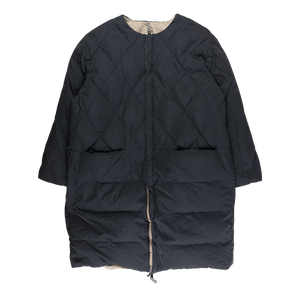 RE-LOVE Quilted reversible women's down coat - Dark moss/grey